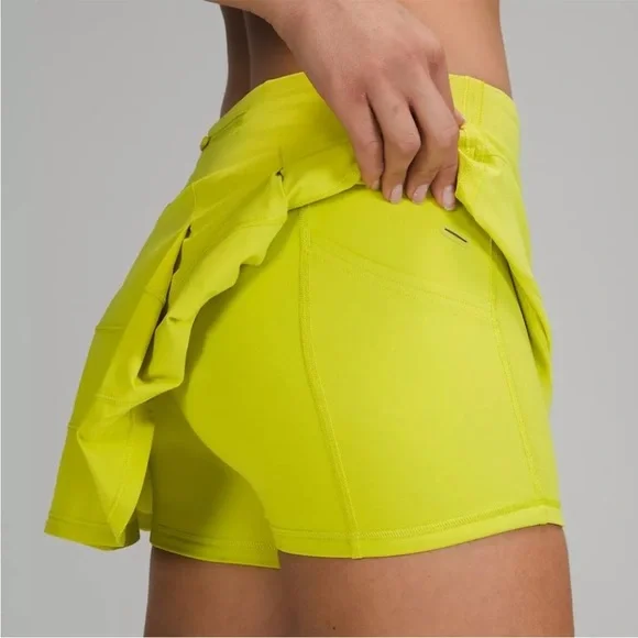 Lululemon Pace Rival skirt yellow Serpentine 10 tennis pickaball golf - Picture 5 of 15